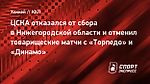 ЦСКА отказался от сбора в Нижегородской области и отменил товарищеские матчи с «Торпедо» и «Динамо»