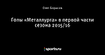 Голы «Металлурга» в первой части сезона 2015/16