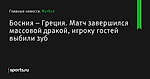 Матч завершился массовой дракой, игроку гостей выбили зуб, Босния – Греция - Футбол - Sports.ru