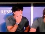 Joachim Löw smells his balls and his ass during Germany vs Ukraine 2-0