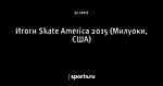 Итоги Skate America 2015 (Милуоки, США)