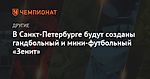 В Санкт-Петербурге будут созданы гандбольный и мини-футбольный «Зенит»