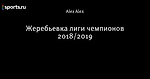 Жеребьевка лиги чемпионов 2018/2019