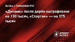 «Динамо» после дерби оштрафовано на 130 тысяч, «Спартак» — на 375 тысяч