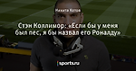 Стэн Коллимор: «Если бы у меня был пес, я бы назвал его Роналду»