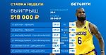 Полмиллиона рублей получил игрок БЕТСИТИ с экспресса на НБА и НФЛ!