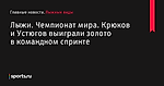 Крюков и Устюгов выиграли золото в командном спринте, Лыжи, Чемпионат мира - Лыжные виды - Sports.ru