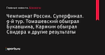 Чемпионат России. Суперфинал. 9-й тур. Томашевский обыграл Букавшина, Карякин обыграл Свидера и другие результаты - Шахматы - Sports.ru