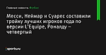 Месси, Неймар и Суарес составили тройку лучших игроков года по версии L’Equipe, Роналду – четвертый - Футбол - Sports.ru