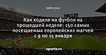 Как ходили на футбол на прошедшей неделе: 150 самых посещаемых европейских матчей с 9 по 15 января