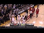 Stephen Curry held back from Trevor Ariza by Draymond Green: Rockets at Warriors