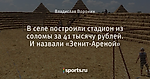 В селе построили стадион из соломы за 41 тысячу рублей. И назвали «Зенит-Ареной»