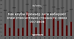 Как клубы Премьер лиги набирают очки относительно стоимости своих составов