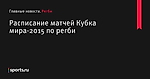 Расписание матчей Кубка мира-2015 по регби - Регби - Sports.ru