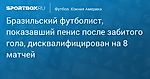 Футбол. Бразильский футболист, показавший пенис после забитого гола, дисквалифицирован на 8 матчей