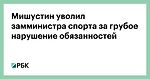 Мишустин уволил замминистра спорта за грубое нарушение обязанностей