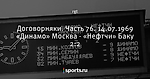 Договорняки. Часть 76. 14.07.1969  «Динамо» Москва - «Нефтчи» Баку 2:2