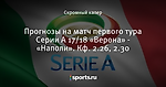 Прогнозы на матч первого тура Серии А 17/18 «Верона» - «Наполи». Кф. 2.26, 2.30