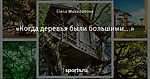 «Когда деревья были большими...»