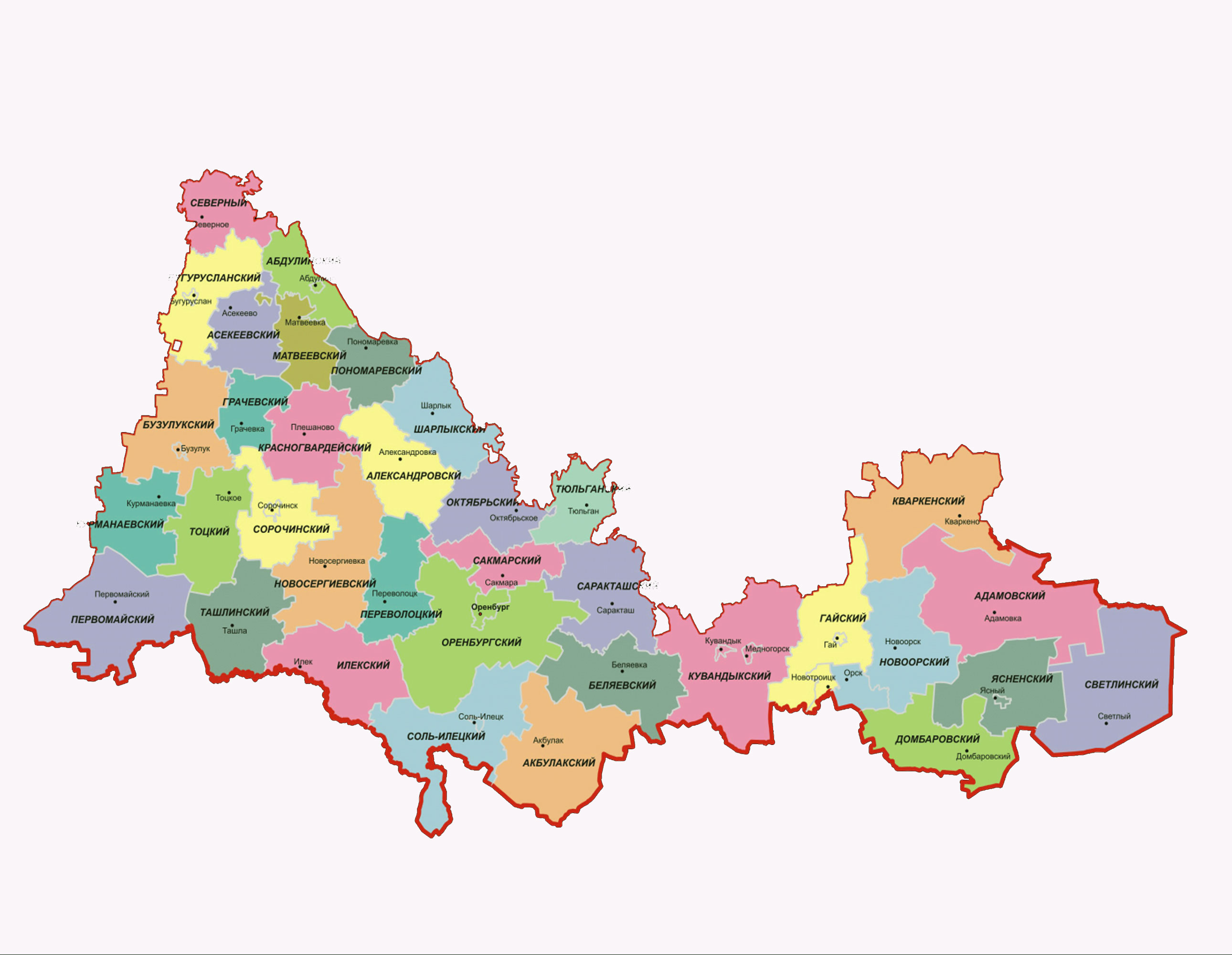 Топографическая карта оренбурга