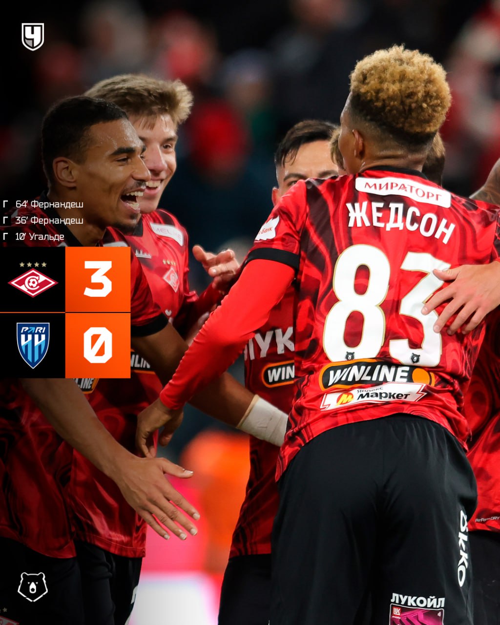 Легчайшая победа «Спартака» в РПЛ! Жедсон размотал «Пари НН» красивым дублем