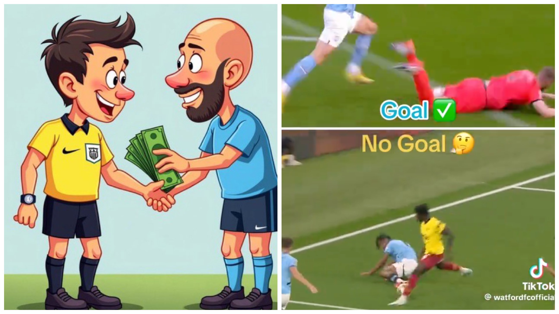 «Уотфорд» проиграл «Сити» из-за отмененного гола. После матча клуб выложил видео, где такой же мяч Холанда засчитали