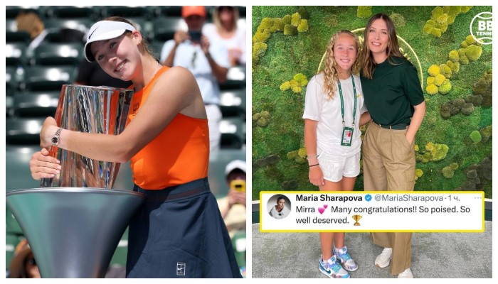 «Такая заслуженная победа🏆». Шарапова поздравила Мирру Андрееву с победой в Индиан-Уэллс