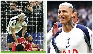 Ришарлисон забил гол «Ливерпулю» и оседлал лежащего Экитике. Желтую дали Собослаи за разговор с судьей про эпизод 🙈