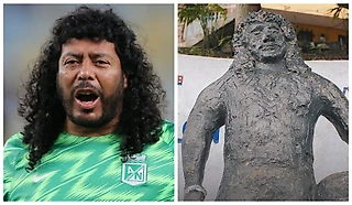 Культовый колумбийский вратарь Игита сфоткался со своей статуей. И это провал 🙈