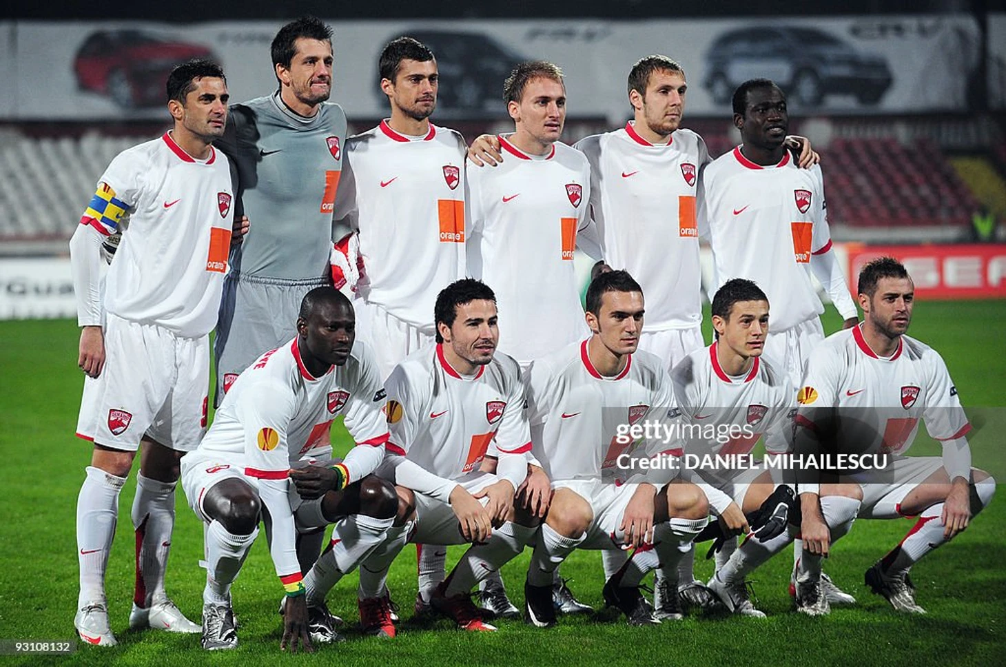 Dinamo Bucharest players pose prior to t