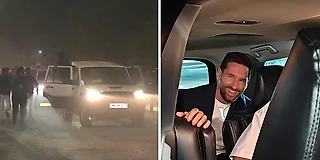 В Индии Месси выделили целый конвой – старые авто и бегающие с автоматами охранники 🤯