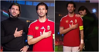 📸🎥 У Собослаи появилась фигура в музее мадам Тюссо. Венгр тщательно ощупал свою восковую копию