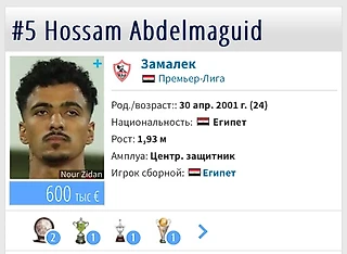 ЦСКА сделал предложение предложение центральному защитнику сборной Египта Хоссаму Абдельмагиду