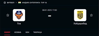 GPT-прогноз.  Гоа - Хайдарабад (17:00 мск.)