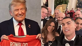⚡ Трамп выделил Роналду перед всеми в Белом доме. Криштиану сделал селфи с Маском, Куком и другими