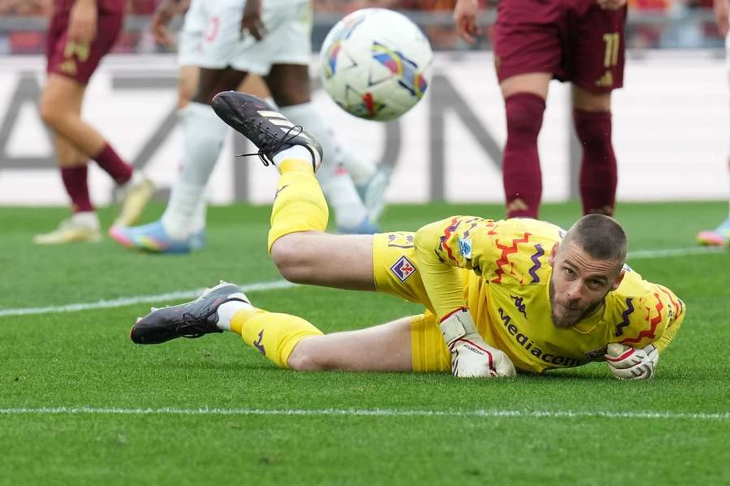 Fiorentina’s goalkeeper David de Gea during the Serie A match against Roma