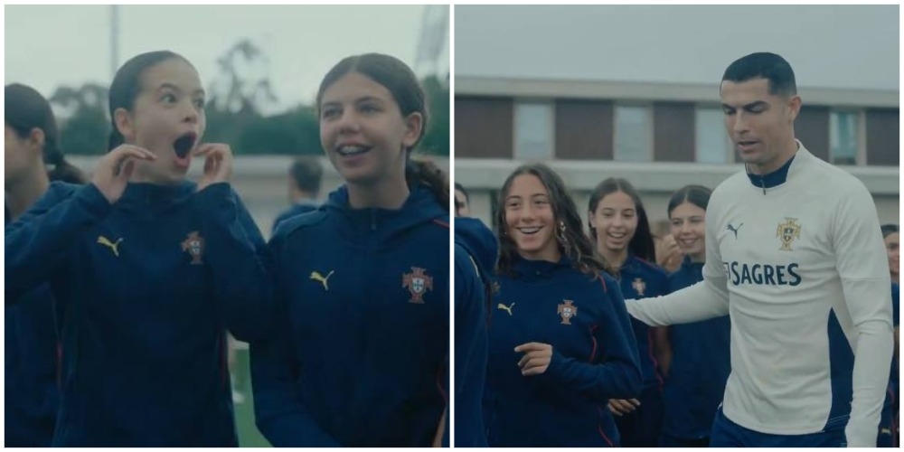 🎥 Милейшая встреча сборной Португалии с девочками из команды U16. Не могли поверить, что видят кумиров