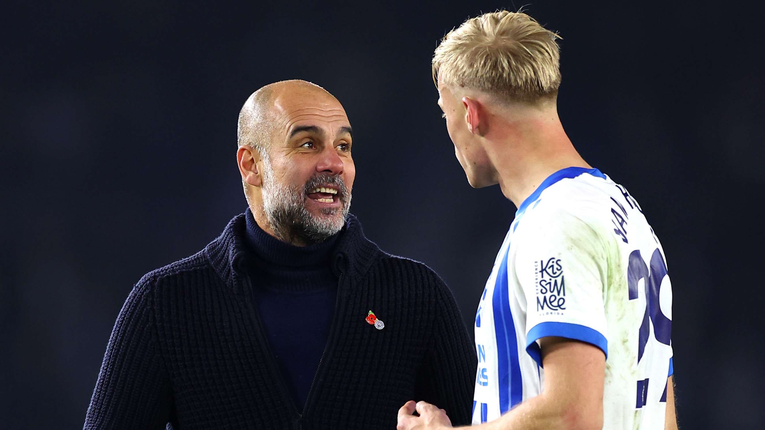 Pep Guardiola explains what he told Jan Paul van Hecke after Man City boss seen in heated confrontation with Brighton defender | Goal.com