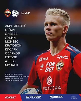 Стартовый состав на матч против «Акрона»