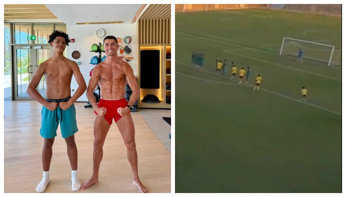 Совсем как папа: сын Роналду забил со штрафного за академию «Аль-Насра» ⚽