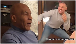🤣 «Сначала снизу, а потом сверху!» Конор объясняет Тайсону технику бокса – Майк в шоке 😲
