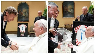 Лука Модрич и сборная Хорватии получили благословение от Папы Римского перед стартом Евро