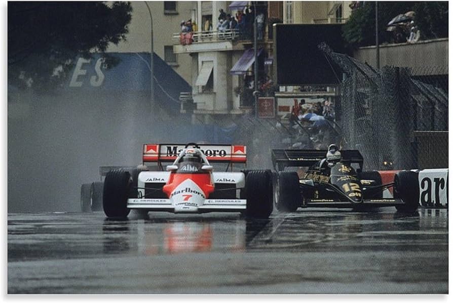 Amazon.com: Oil Painting Racing F1 1984 Monaco Monte Carlo Senna Canvas Art, Canvas Wall Decor, Original Oil Painting Modern Art Canvas Art Poster And Wall Art Picture Print Modern Family Bedroom Decor