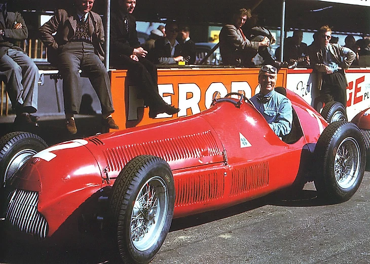 RetroF1 pic of the day - "First Grand Prix,First Hat Trick." Giuseppe "Nino" Farina in the Alfa Romeo 158 at the Great Britain Grand Prix of 1950, the first Formula One GP