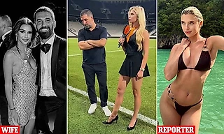😏 Украинская репортерша «Шахтера» была так хороша, что Туран не выдержал зрительного контакта – отвечал, смотря в поле 😂