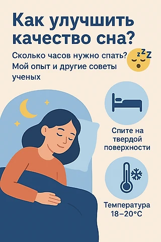 «Как улучшить качество сна? Сколько часов нужно спать? Мой опыт и другие советы ученых 😴