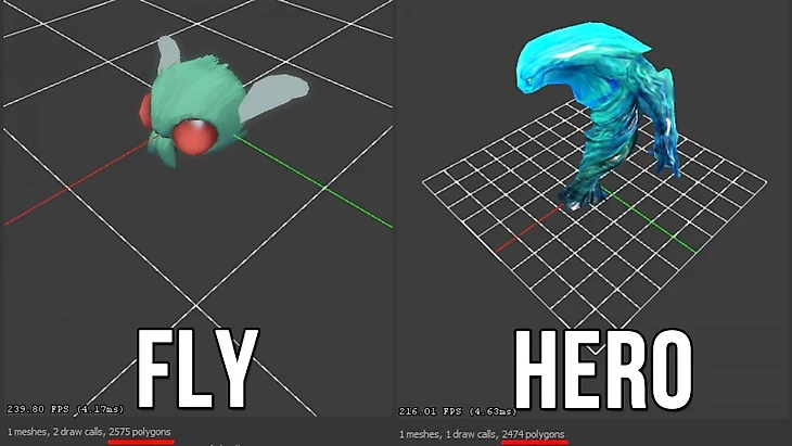 Муха у личности Pudge имеет больше полигонов, чем полноценный герой (а муху даже порою тяжело заметить в игре)