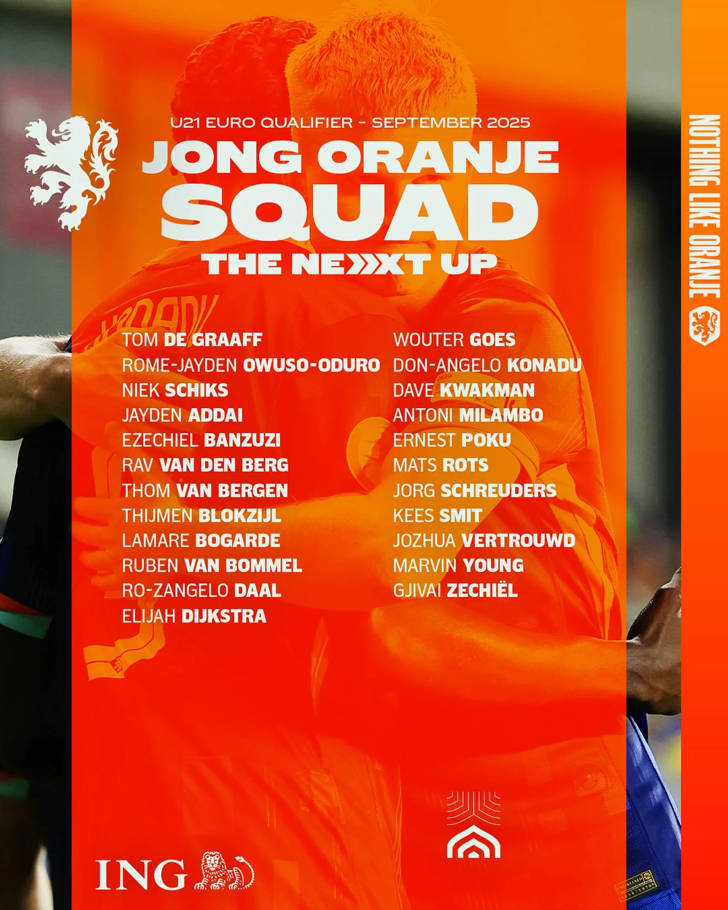 r/Eredivisie - Netherlands u21 squad for the upcoming Euro qualifiers