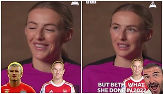 🤯 Звезда английского футбола Хлое Келли предпочла напарницу по «Арсеналу» Дэвиду Бекхэму в игре «Выбери лучшего». Потом ей предложили Пеле 😨