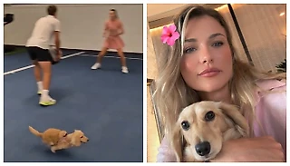 Милота дня😍: Анна Калинская и ее собачка Белла готовятся к матчу против Иги Швентек